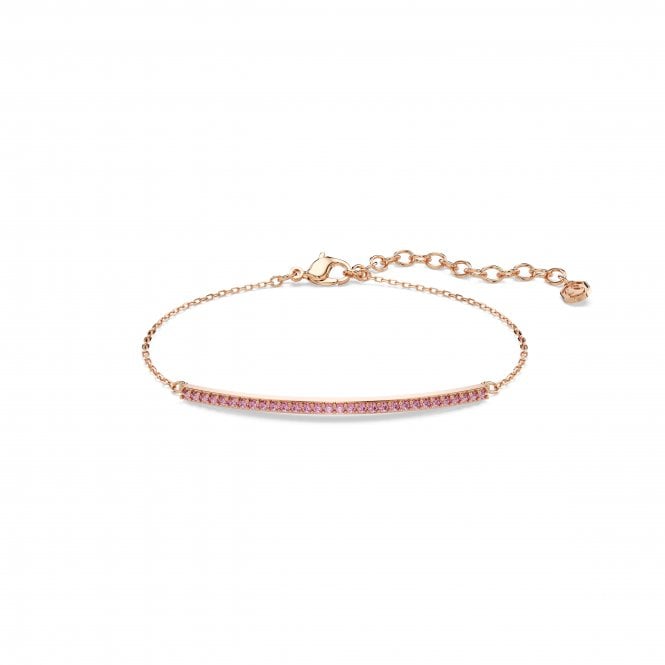 Swarovski Jewellery Swarovski Only Round Cut Pink Crystal Rose Gold Tone Bracelet 0.2 x 4.7cm, 15.5-20cm