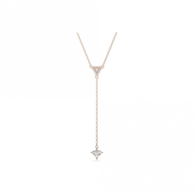Swarovski Jewellery Swarovski Ortyx Y Triangle Cut Rose Gold Tone Nceklace 38-43cm