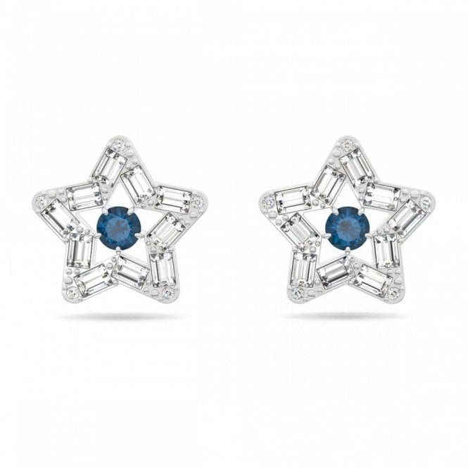 Swarovski Jewellery Swarovski Stella Mixed Cuts Star Blue Stud Earrings 1.6cm