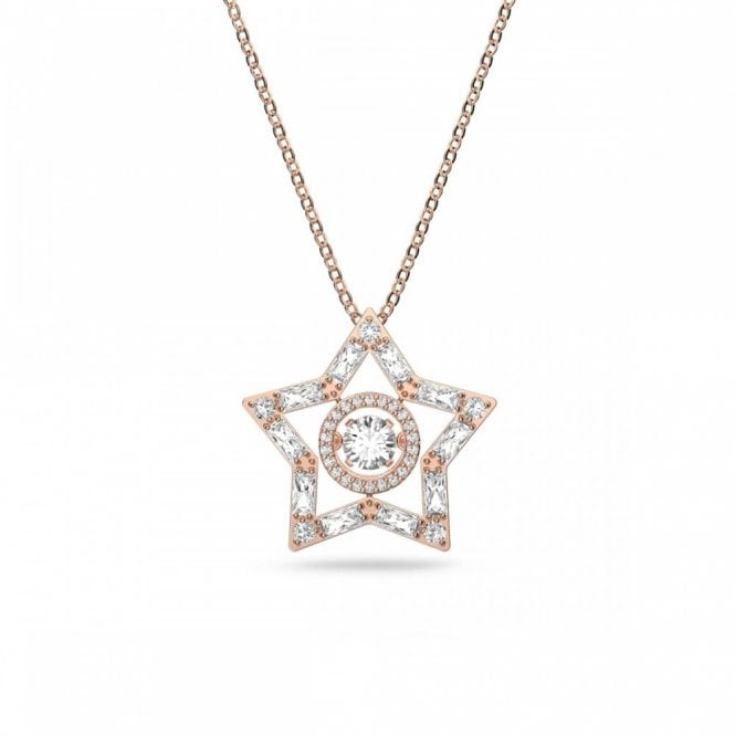 Swarovski Jewellery Swarovski Stella Mixed Cuts Star Rose Gold Tone Necklace 2.4cm, 38-43cm