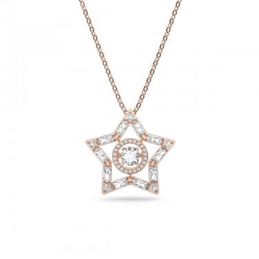 Swarovski Stella Mixed Cuts Star Rose Gold Tone Necklace 2.4cm, 38-43cm