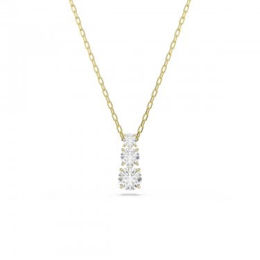 Swarovski Stilla Attract Round Cut Crystal Gold Tone Necklace 1.5 x 0.5cm, 38 - 45cm 