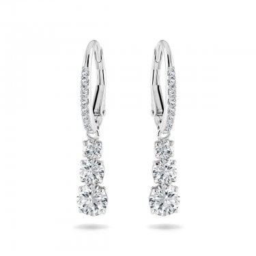 Swarovski Stilla Attract Round Cut Crystal Hoop Drop Earrings 3 x 0.5cm 