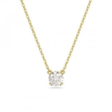 Swarovski Stilla Round Cut Crystal Gold Tone Necklace 0.7 x 0.7cm, 38-42cm