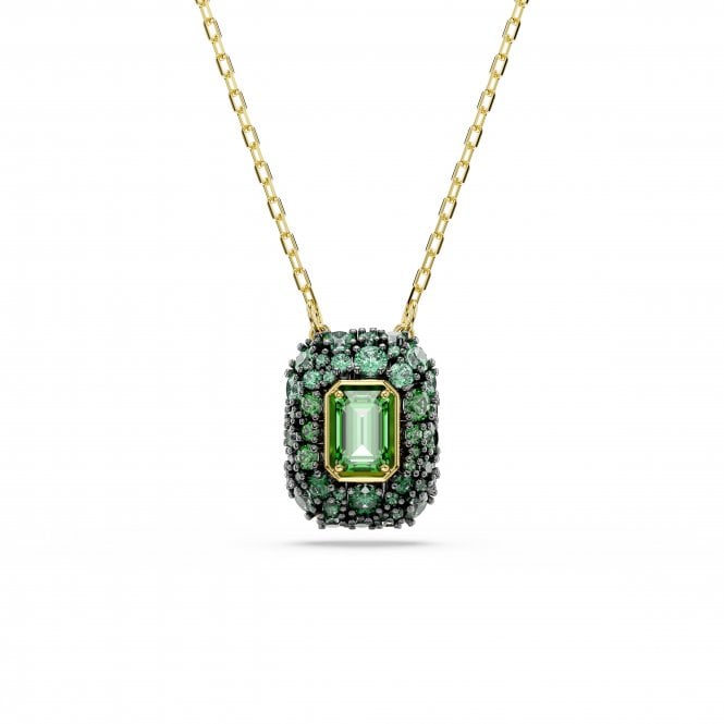 Swarovski Jewellery Swarovski Sublima Octagon Cut Green Crystal Gold Tone Necklace 1.5 x 1.2cm, 38-45cm