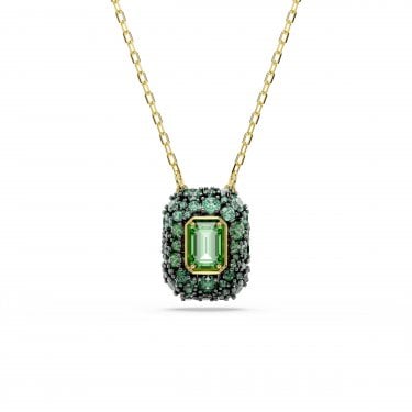 Swarovski Sublima Octagon Cut Green Crystal Gold Tone Necklace 1.5 x 1.2cm, 38-45cm