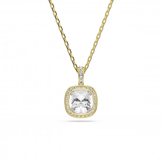 Swarovski Jewellery Swarovski Una Angelic Cushion Cut Crystal Gold Tone Necklace 1.8 x 1.2cm, 38-45cm
