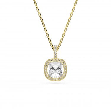 Swarovski Una Angelic Cushion Cut Crystal Gold Tone Necklace 1.8 x 1.2cm, 38-45cm