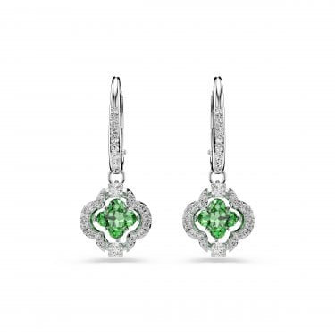 Swarovski Una Angelic Mixed Cuts Green Clover Drop Earrings 2.7 x 1.1cm