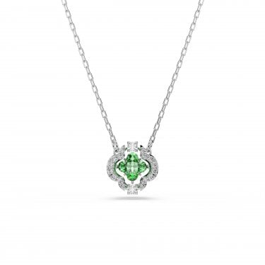 Swarovski Una Angelic Mixed Cuts Green Clover Necklace 1.1 x 1.1cm, 38-45cm