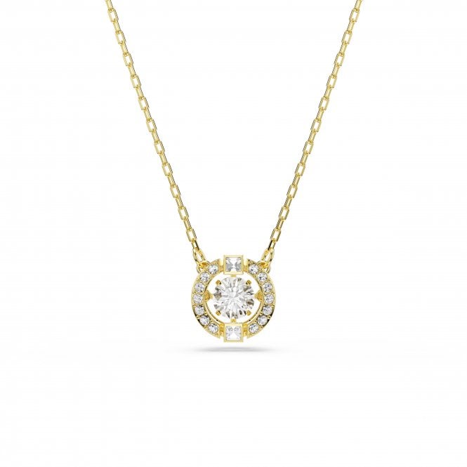 Swarovski Jewellery Swarovski Una Angelic Round Cut Dancing Crystal Gold Tone Necklace 1 x 1cm, 38-45cm