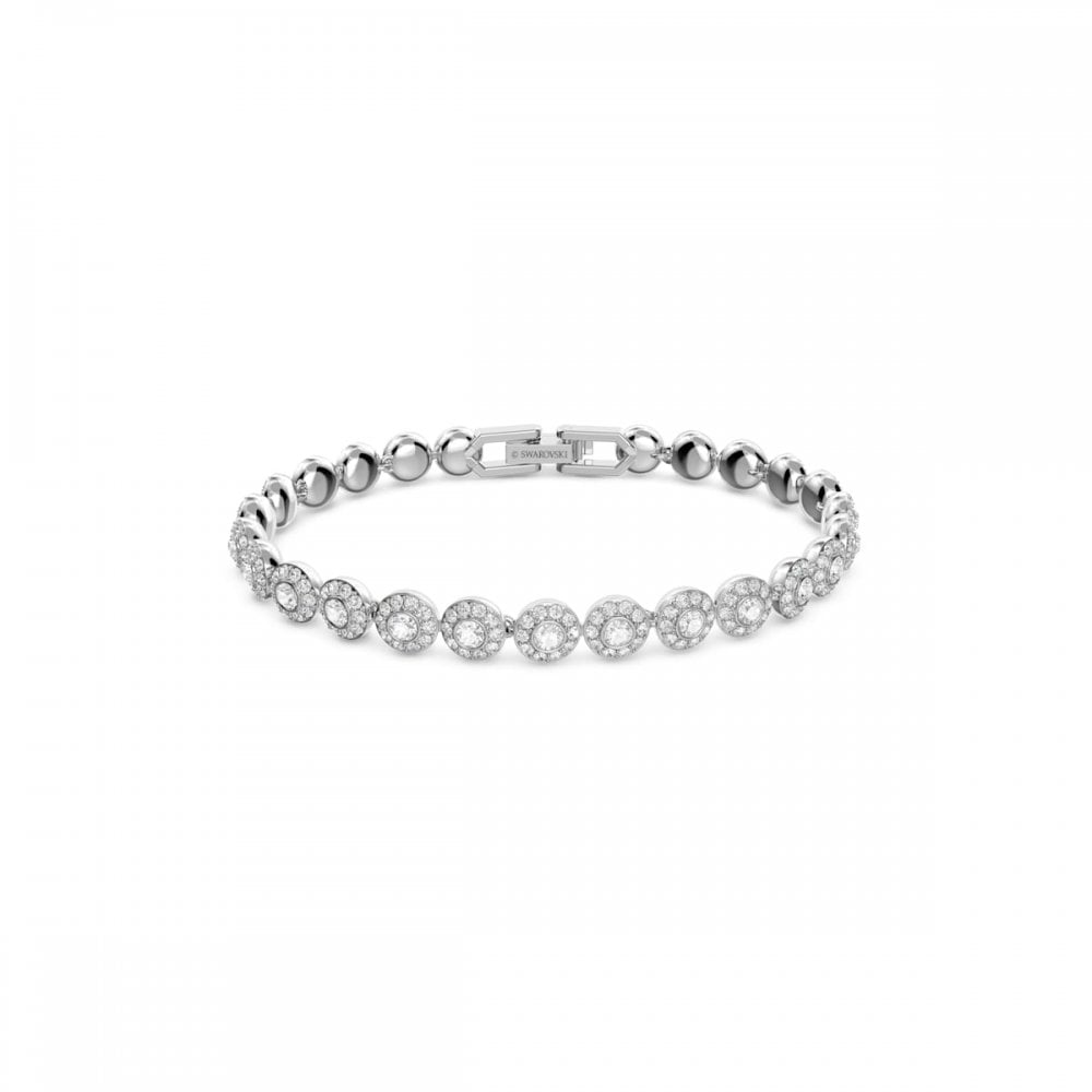 Swarovski Jewellery Silver/White Swarovski Una Angelic Round Cut Pave Tennis Bracelet 17Cm Small
