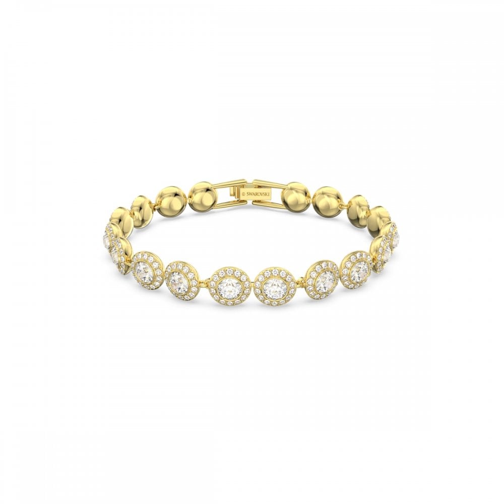 Swarovski Jewellery Yellow/Gold Swarovski Una Angelic Round Cut Pave Tone Tennis Bracelet 16.5Cm