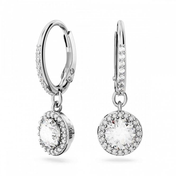 Swarovski Jewellery Swarovski Una Angelic Round Cut Pavé Crystal Drop Earrings 2.7 x 0.9cm