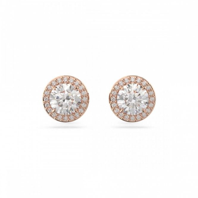 Swarovski Jewellery Swarovski Una Angelic Round Cut Pavé Rose Gold Tone Stud Earrings 0.9 x 0.9cm 