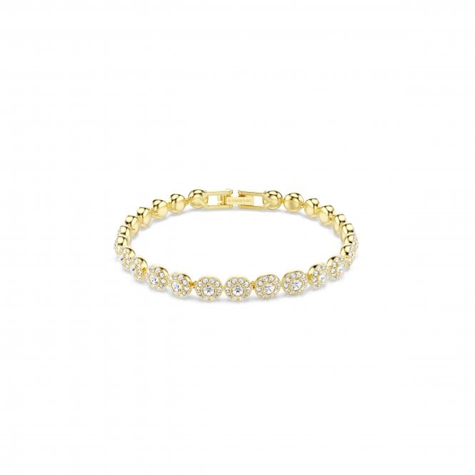 Swarovski Jewellery Swarovski Una Angelic Round Cut Pavé Small Gold Tone Bracelet 0.6cm, 16.2-18cm