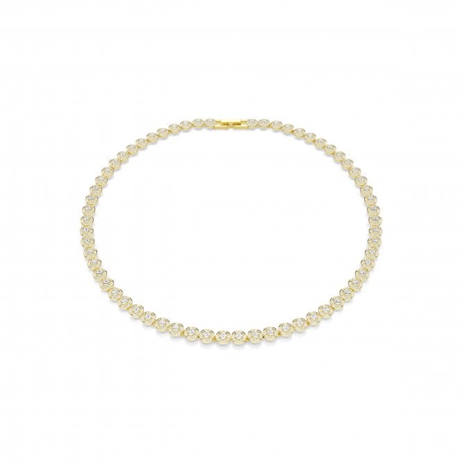 Swarovski Jewellery Swarovski Una Angelic Round Cut Pavé Small Gold Tone Necklace 0.6cm, 38-40cm 