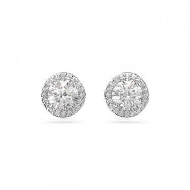 Swarovski Una Angelic Round Cut Pavé Stud Earrings 0.9 x 0.9cm 