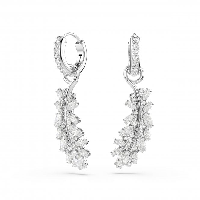 Swarovski Jewellery Swarovski Vienna Mixed Cuts Feather Crystal Hoop Drop Earrings 0.3 x 1.1cm