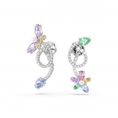 Swarovski x Ariana Grande Mixed Cuts Multicoloured Dragonfly & Flower Earring Jackets 3.8 x 1.6cm
