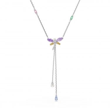 Swarovski x Ariana Grande Mixed Cuts Multicoloured Dragonfly Y Necklace 1.8 x 6.4cm, 30-44cm