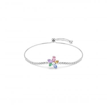 Swarovski x Ariana Grande Mixed Cuts Multicoloured Flower & Pearl Adjustable Slider Bracelet 1.3 x 1.2cm, 12-24cm