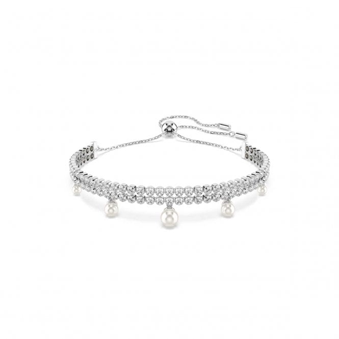 Swarovski Jewellery Swarovski x Ariana Grande Round Cut Crystal & Pearl Adjustable Slider Bracelet 1.5cm, 13 - 24cm