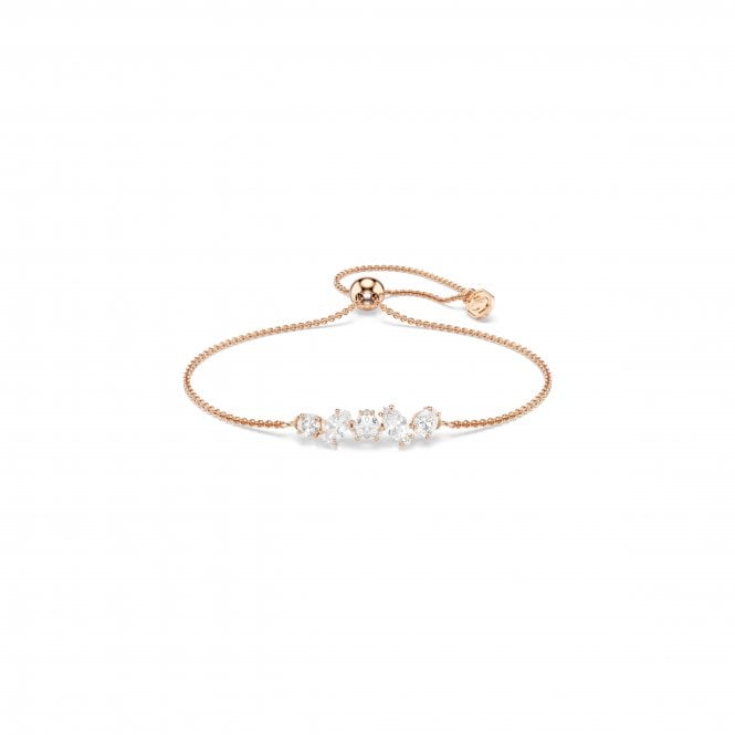 Swarovski Mesmera Mixed Cuts Crystal Rose Gold Tone Adjustable Slider Bracelet 0.6 x 2.4cm, 12-24cm