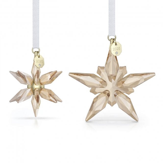 Swarovski Ornaments Swarovski Annual Edition Festive 3D Ornament Set 2025 7.7 x 1.3 x 7.2cm, 6.1 x 0.8 x 4.6cm