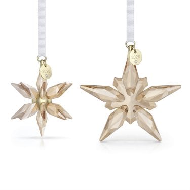 Swarovski Annual Edition Festive 3D Ornament Set 2025 7.7 x 1.3 x 7.2cm, 6.1 x 0.8 x 4.6cm