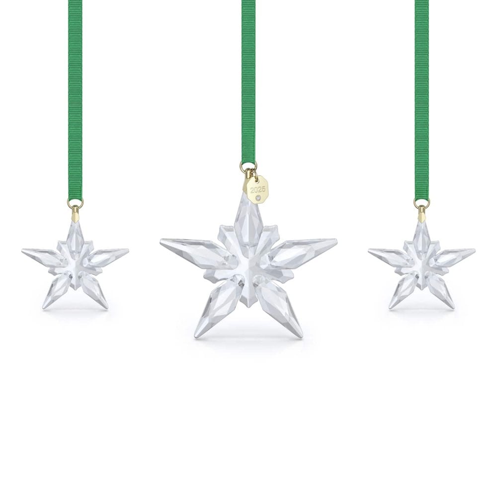Swarovski Ornaments Green/Gold Swarovski Annual Edition Ornament Set 2025 X 1.3 X 7.2Cm, 4.9 X 0.8 X 4.3Cm Size 7.7