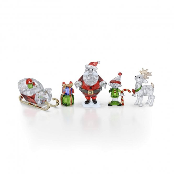 Swarovski Ornaments Swarovski Holiday Cheers Santa Story Set 4.5 x 2.7 x 2.6cm, 4 x 6.2 x 8.2cm  