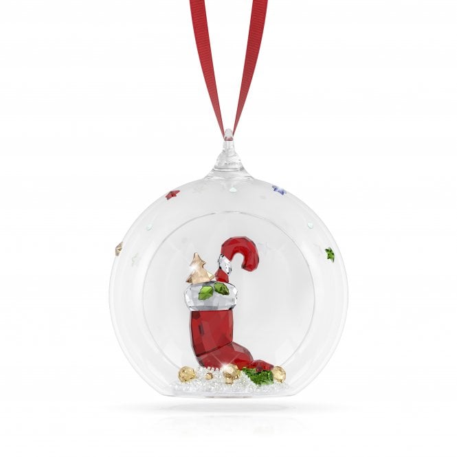 Swarovski Ornaments Swarovski Holiday Cheers Stocking and Candy Ball Ornament 8 x 6.8 x 8.9cm