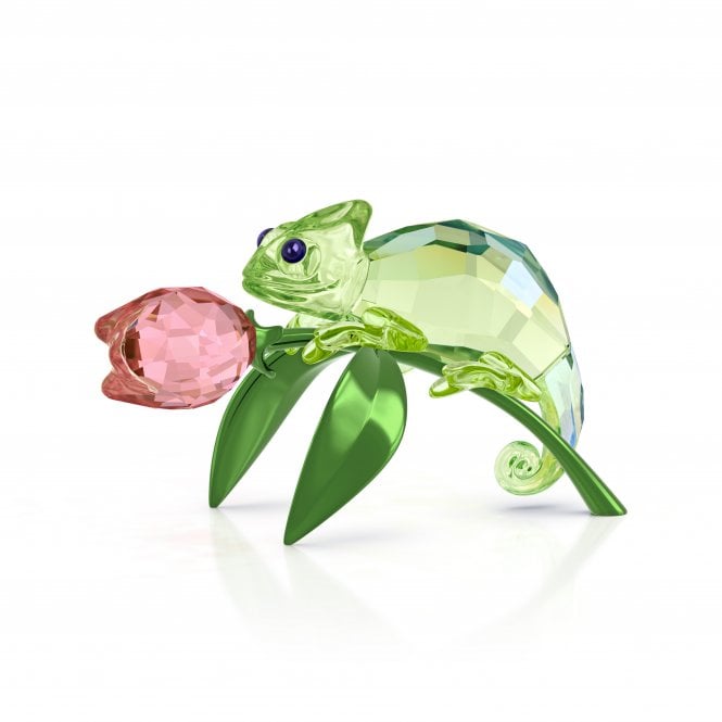 Swarovski Ornaments Swarovski Idyllia Chameleon and Tulip 8.2 x 3.4 x 4.9cm 