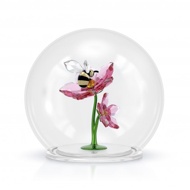 Swarovski Ornaments Swarovski Idyllia Glass Ball Bee and Flowers 8 x 8 x 7.3cm