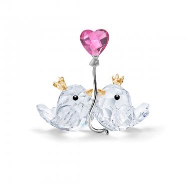 Swarovski Love Birds with Pink Heart 6.7 x 7.4 x 3.1cm