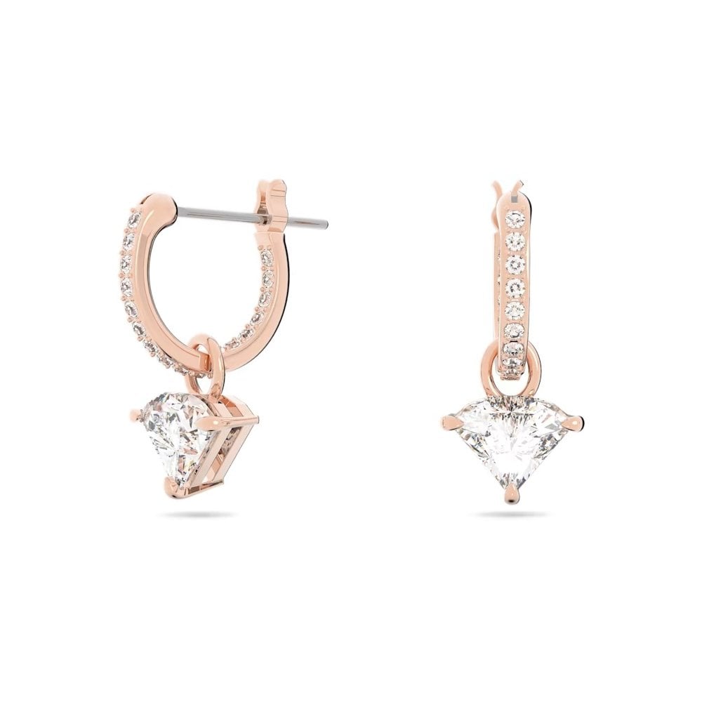 Swarovski Jewellery Swarovski Ortyx Triangle Cut Rose Gold Tone Drop ...