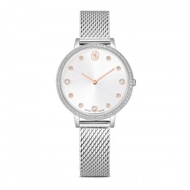 Swarovski Clarica Crystal Stainless Steel Mesh Strap Watch  