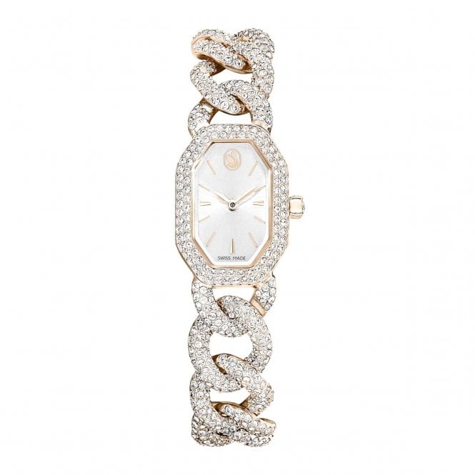 Swarovski Watches Swarovski Dextera Crystal Chain Rose Gold Tone Stainless Steel Watch