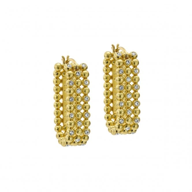 Ted Baker  Bollie Crystal Bobble Gold Tone Hoop Earrings 1.8 x 0.8cm