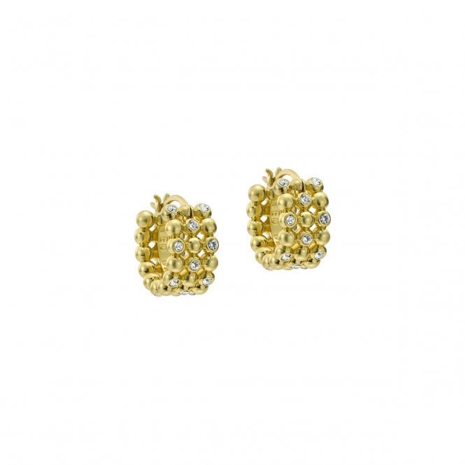Ted Baker  Bonny Crystal Bobble Small Gold Tone Hoop Earrings 1.5 x 0.8cm