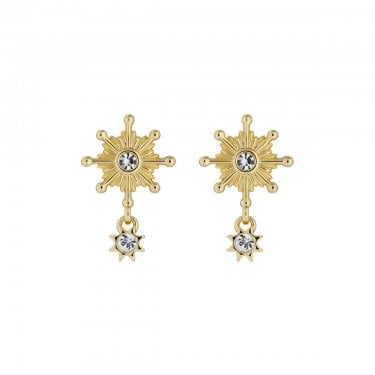 Ted Baker Celstia Celestial CZ Star Gold Tone Drop Earrings 1.8cm
