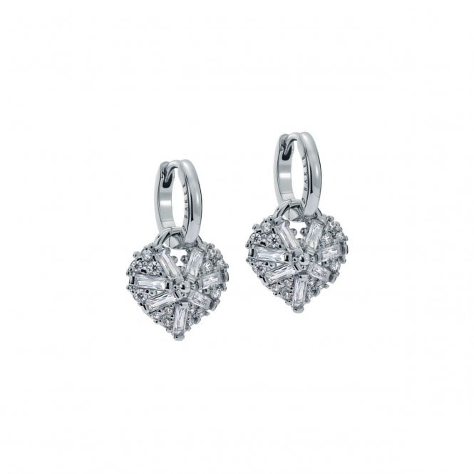 Ted Baker  Cherise Crystal Cluster Heart Huggie Drop Earrings 2 x 1.3cm