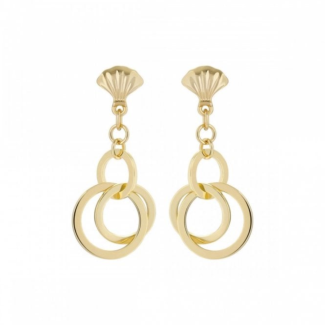 Ted Baker  Chharlee Clam Shell Gold Tone Drop Earrings 2 x 4.5cm