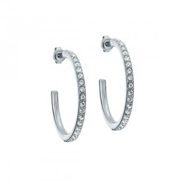 Ted Baker Clanci Crystal Medium Hoop Earrings 30mm