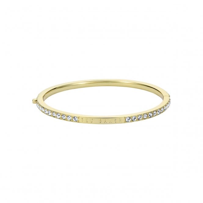 Ted Baker  Claudia Crystal Narrow Gold Tone Hinged Bangle 6cm