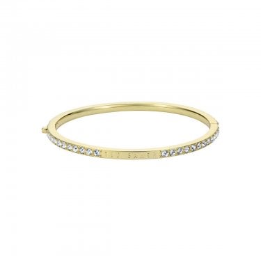 Ted Baker Claudia Crystal Narrow Gold Tone Hinged Bangle 6cm