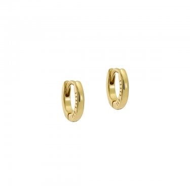 Ted Baker Crisete Logo Gold Tone Hoop Earrings 1cm