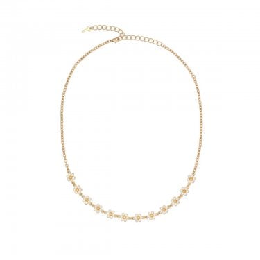 Ted Baker Darlaha Daisy Pearl Gold Tone Necklace 0.9 x 0.9cm, 40-45cm