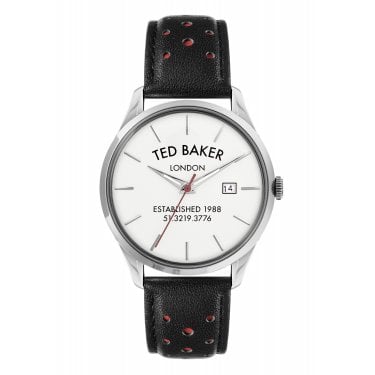 Ted Baker Gents Leytonn Brogue Black Leather Strap Watch
